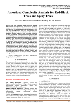 Amortized Complexity Analysis for Red-Black Trees and Splay Trees