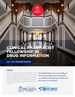 Clinical Pharmacist Fellowship in Drug Information