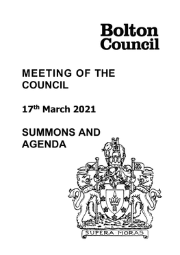 Meeting of the Council Summons and Agenda