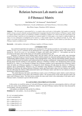 Relation Between Lah Matrix and K-Fibonacci Matrix