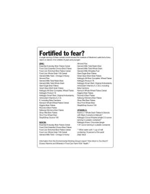 Fortified to Fear?