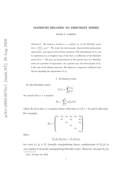 Matrices Related to Dirichlet Series 2
