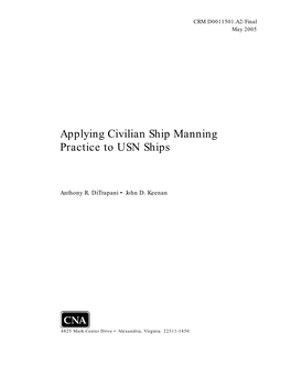Applying Civilian Ship Manning Practice to USN Ships