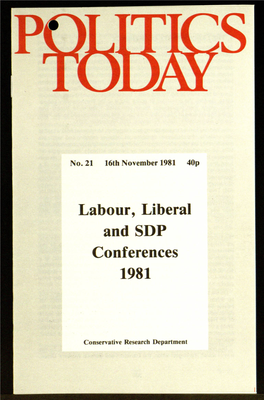 Labour, Liberal and SDP Conferences 1981