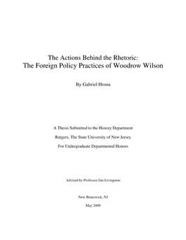 The Foreign Policy Practices of Woodrow Wilson