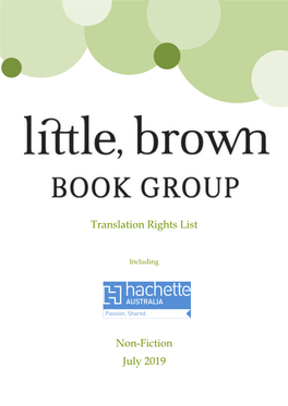 Translation Rights List Non-Fiction July 2019