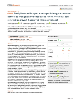 Discipline-Specific Open Access Publishing