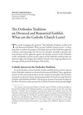 The Orthodox Tradition on Divorced and Remarried Faithful: What Can the Catholic Church Learn?