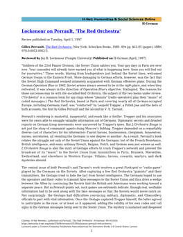 Lockenour on Perrault, 'The Red Orchestra'