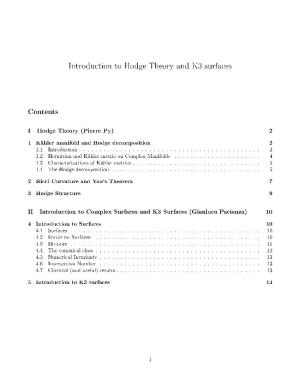 Introduction to Hodge Theory and K3 Surfaces Contents