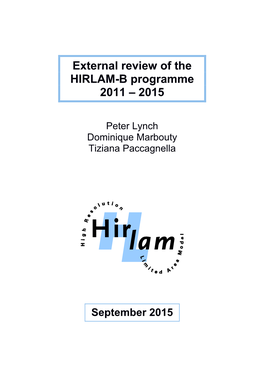 HIRLAM-B Review September 2016