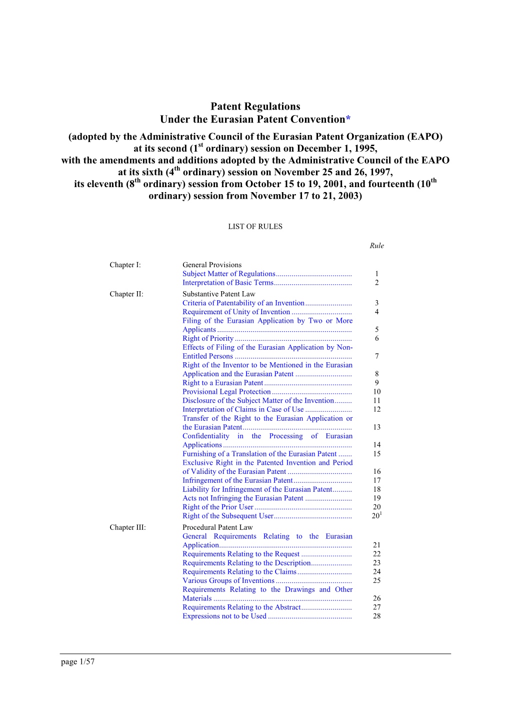 Patents, EAPO (Regulations)