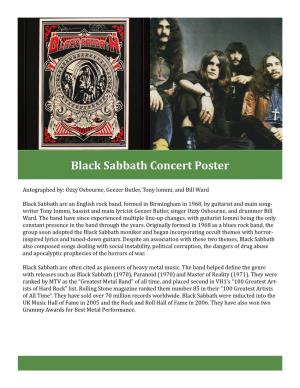 Black Sabbath Concert Poster