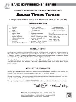 Sousa Times Twosa Arranged by ROBERT W