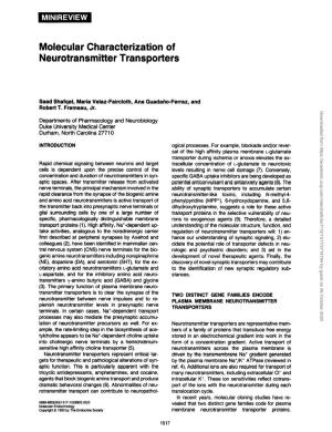 Molecular Characterization of Neurotransmitter Transporters