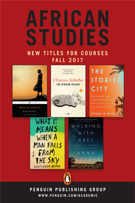 New Titles for Courses Fall 2017 African Studies