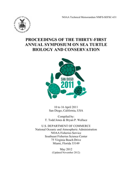 Proceedings of the Thirty-First Annual Symposium on Sea Turtle Biology and Conservation