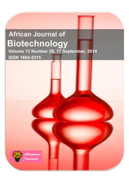 Biotechnology Volume 13 Number 38, 17 September, 2014 ISSN 1684-5315