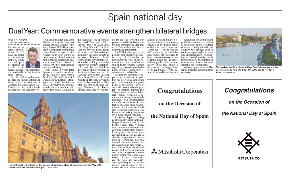 Spain National Day D Ual Year: Commemorative Events Strengthen Bilateral Bridges