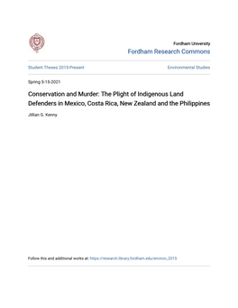 The Plight of Indigenous Land Defenders in Mexico, Costa Rica, New Zealand and the Philippines