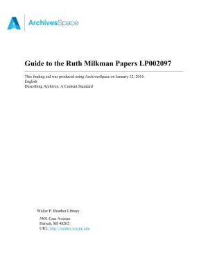 Ruth Milkman Papers LP002097
