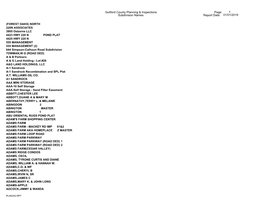 Subdivision Names Guilford County Planning & Inspections Report Date