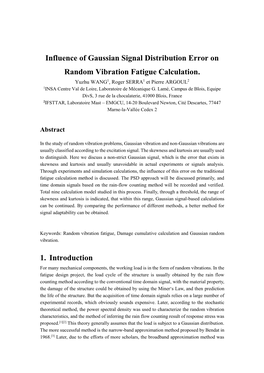 Influence of Gaussian Signal Distribution Error on Random Vibration Fatigue Calculation