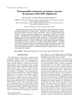 Transposable Elements in Human Cancers by Genome-Wide EST Alignment