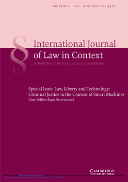 International Journal of Law in Context International Journal of Law in Context