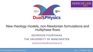 New Rheology Models, Non-Newtonian Formulations and Multiphase Flows