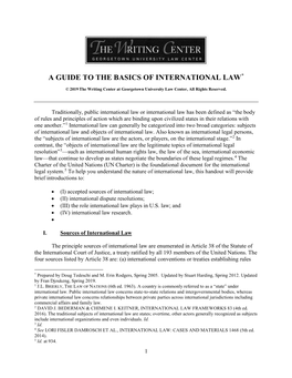 A Guide to the Basics of International Law*