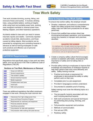 Tree Work Safety Fact Sheet