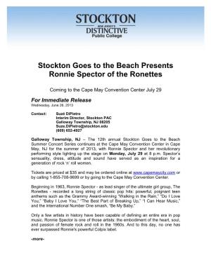 Stockton Goes to the Beach Presents Ronnie Spector of the Ronettes