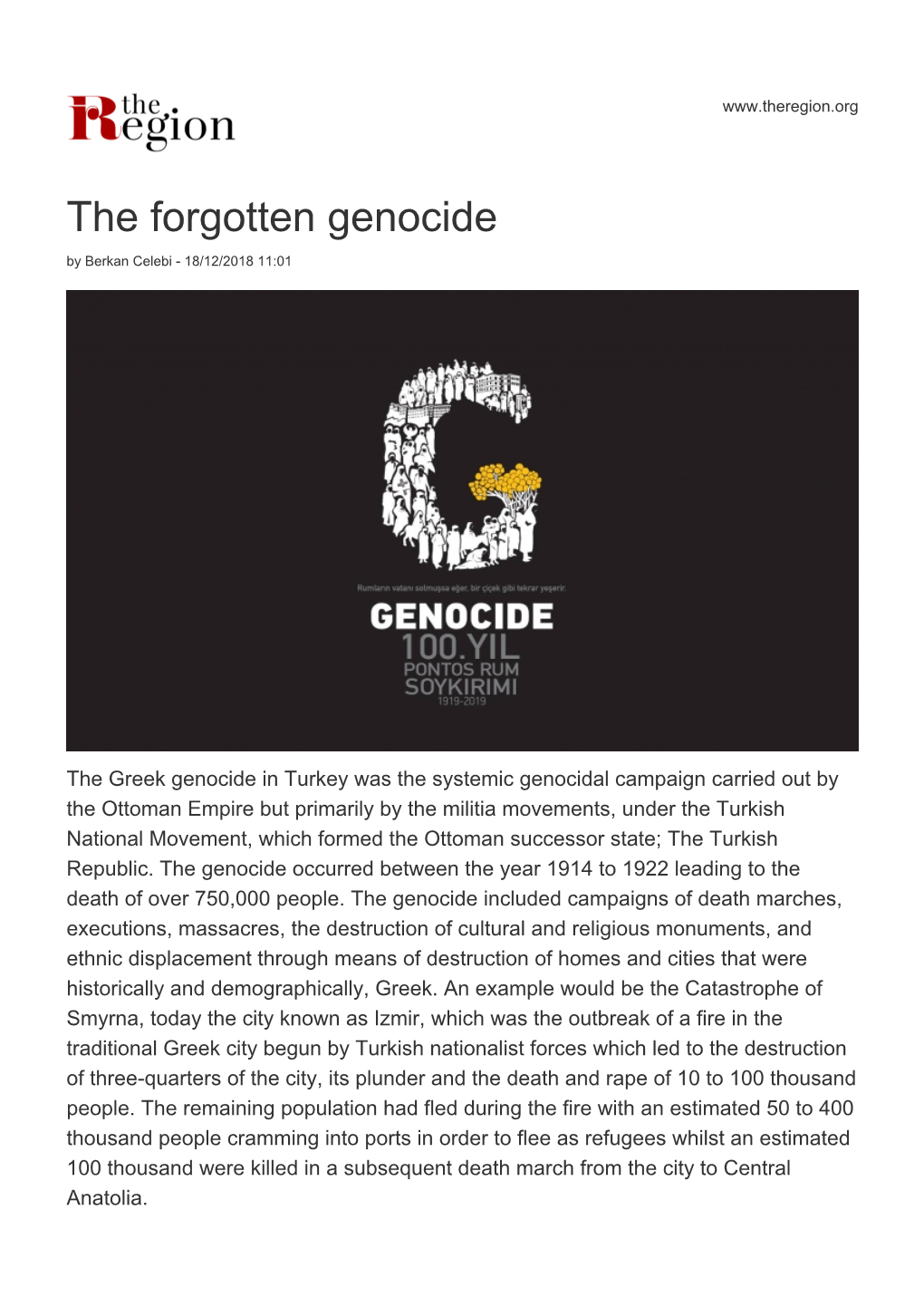 The Forgotten Genocide by Berkan Celebi - 18/12/2018 11:01