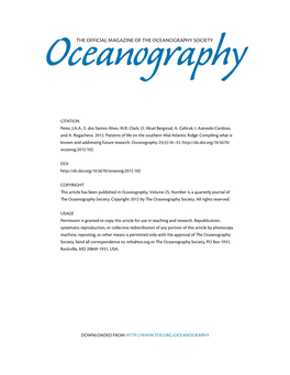 THE Official Magazine of the OCEANOGRAPHY SOCIETY