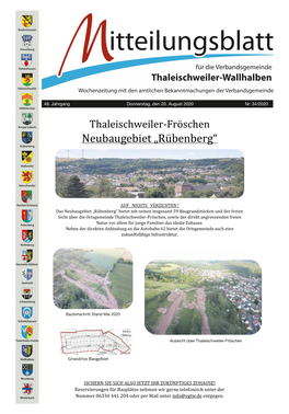 Thaleischweiler-Wallhalben Höheischweiler Wochenzeitung Mit Den Amtlichen Bekanntmachungen Der Verbandsgemeinde