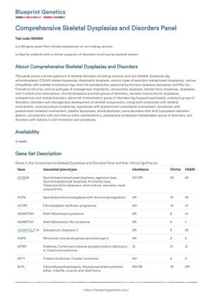 Blueprint Genetics Comprehensive Skeletal Dysplasias and Disorders