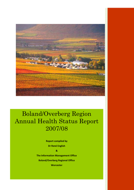 Boland/Overberg Region Annual Health Status Report 2007/08