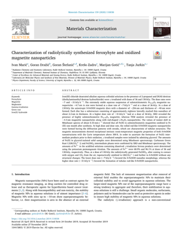 Characterization of Radiolytically Synthesized Feroxyhyte And