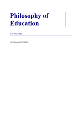 Philosophy of Education (Dimensions of Personality), by Nel Noddings.Pdf