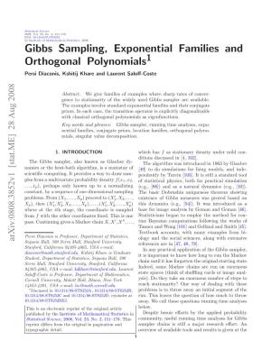 Gibbs Sampling, Exponential Families and Orthogonal Polynomials