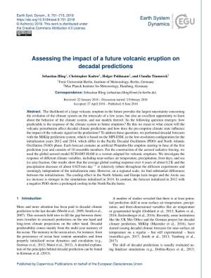 Assessing the Impact of a Future Volcanic Eruption on Decadal Predictions