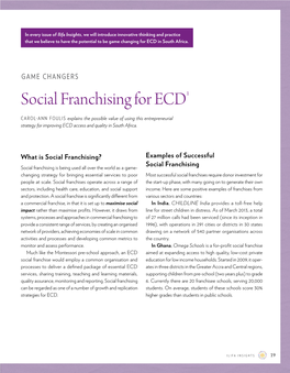 Social Franchising for ECD1