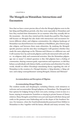 The Mongols on Wutaishan: Interactions and Encounters 277