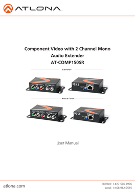 Component Video with 2 Channel Mono Audio Extender AT-COMP150SR