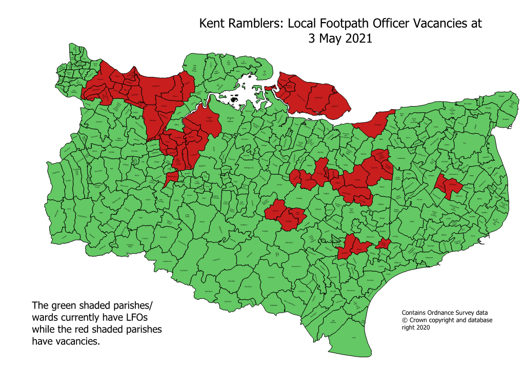 Local Footpath Officer Vacancies at 3 May 2021