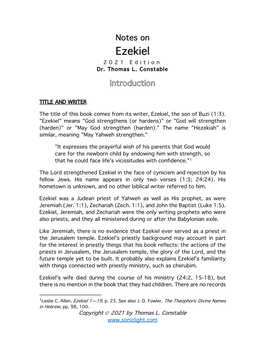Ezekiel 202 1 Edition Dr