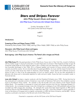 Stars and Stripes Forever John Philip Sousa’S Music and Legacy