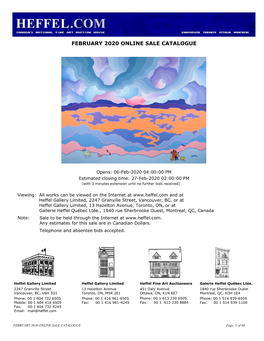 February 2020 Online Sale Catalogue