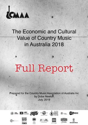 The Economic and Cultural Value of Country Music in Australia 2018